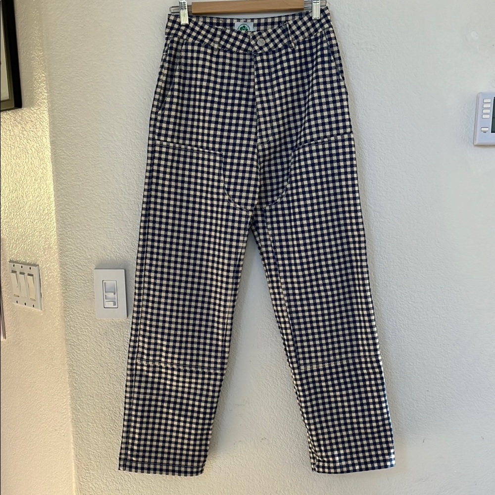 Emma Mulholland on Holiday Gingham Checkered Women's Utility Pants